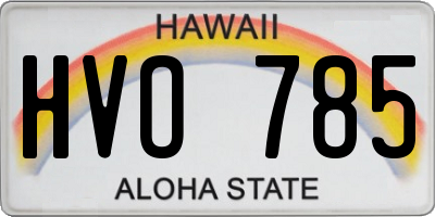 HI license plate HVO785