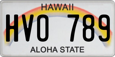 HI license plate HVO789