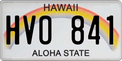 HI license plate HVO841