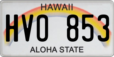 HI license plate HVO853