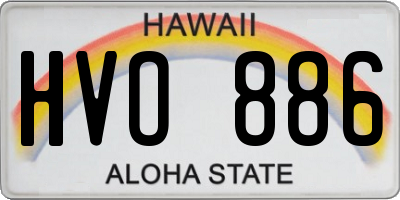 HI license plate HVO886