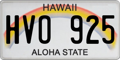 HI license plate HVO925