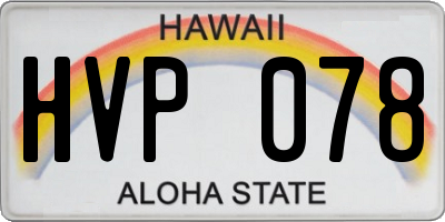 HI license plate HVP078
