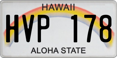 HI license plate HVP178