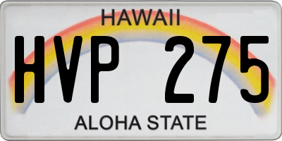 HI license plate HVP275