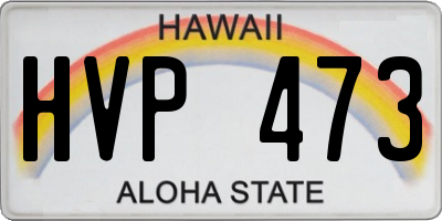 HI license plate HVP473