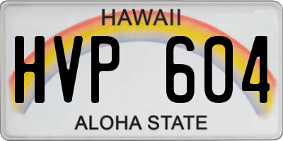 HI license plate HVP604