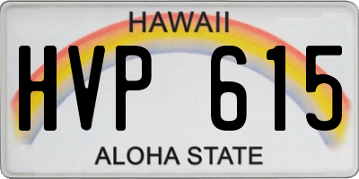 HI license plate HVP615