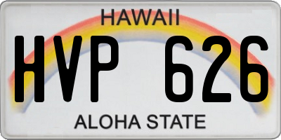 HI license plate HVP626