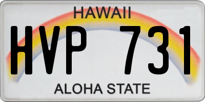 HI license plate HVP731