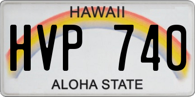 HI license plate HVP740