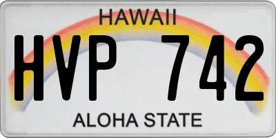 HI license plate HVP742