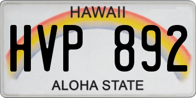 HI license plate HVP892