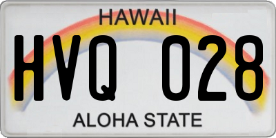 HI license plate HVQ028