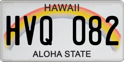 HI license plate HVQ082
