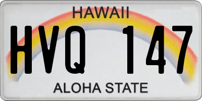 HI license plate HVQ147