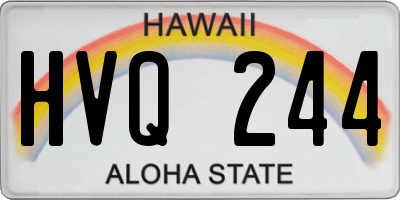 HI license plate HVQ244