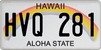 HI license plate HVQ281