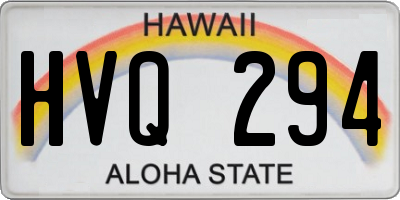 HI license plate HVQ294