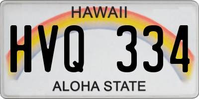 HI license plate HVQ334