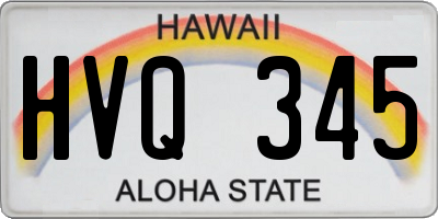 HI license plate HVQ345