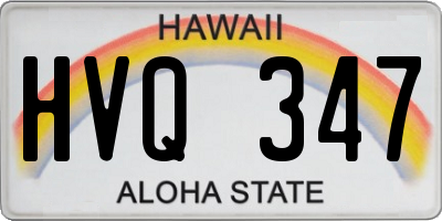 HI license plate HVQ347
