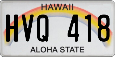 HI license plate HVQ418