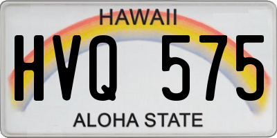HI license plate HVQ575