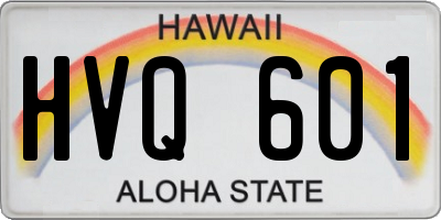 HI license plate HVQ601