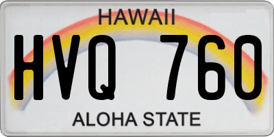 HI license plate HVQ760