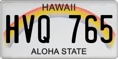 HI license plate HVQ765