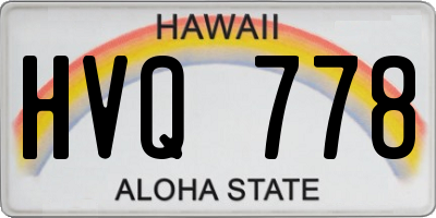 HI license plate HVQ778