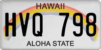 HI license plate HVQ798