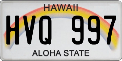 HI license plate HVQ997