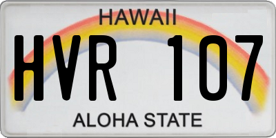 HI license plate HVR107