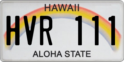 HI license plate HVR111