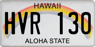 HI license plate HVR130