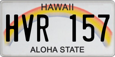 HI license plate HVR157