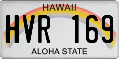 HI license plate HVR169