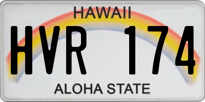 HI license plate HVR174