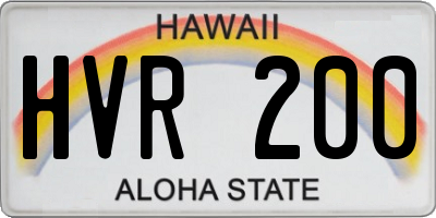 HI license plate HVR200