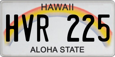 HI license plate HVR225