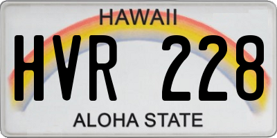 HI license plate HVR228
