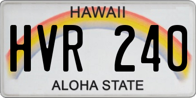 HI license plate HVR240
