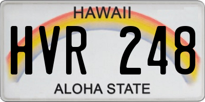 HI license plate HVR248