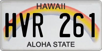 HI license plate HVR261