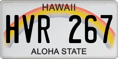 HI license plate HVR267