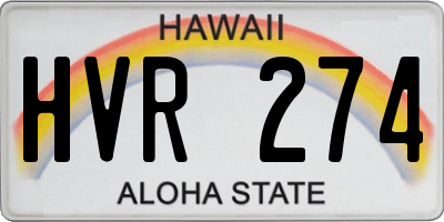 HI license plate HVR274