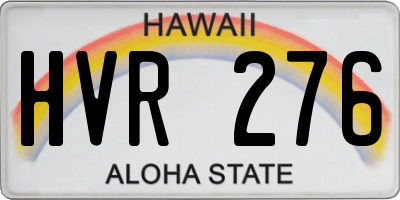 HI license plate HVR276