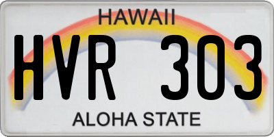 HI license plate HVR303